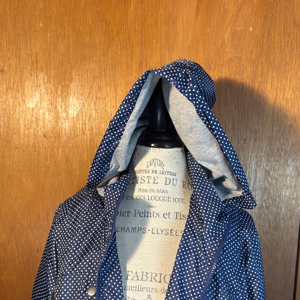 Navy Pure Energy Polka Dot Hooded rain Jacket size 2X - Picture 3 of 9